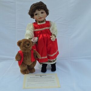 Natasha & Misha Bear Porcelain Doll 14 IN.